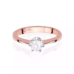 Pierścionek z różowego złota, diament laboratoryjny 0,30ct