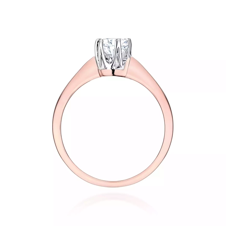 Pierścionek z różowego złota, diament laboratoryjny 0,30ct
