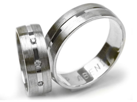 Przejdź do produktu Obrączki ślubne z białego złota półokrągłe z cyrkoniami 6mm Premium