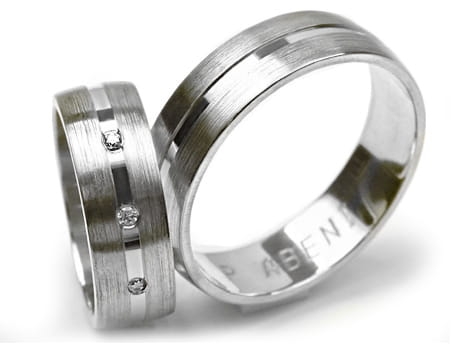 Obrączki ślubne z białego złota półokrągłe z cyrkoniami 6mm Premium P-ABENI-b