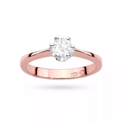 Pierścionek z różowego złota, diament laboratoryjny 0,30ct