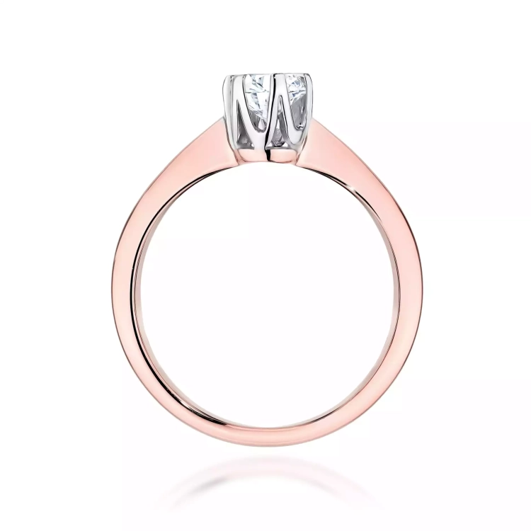 Pierścionek z różowego złota, diament laboratoryjny 0,40ct