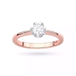 Pierścionek z różowego złota, diament laboratoryjny 0,40ct