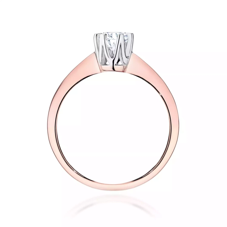 Pierścionek z różowego złota, diament laboratoryjny 0,50ct