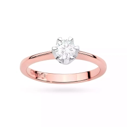Pierścionek z różowego złota, diament laboratoryjny 0,50ct