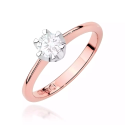 Pierścionek z różowego złota, diament laboratoryjny 0,70ct