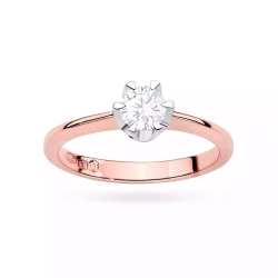 Pierścionek z różowego złota, diament laboratoryjny 0,70ct