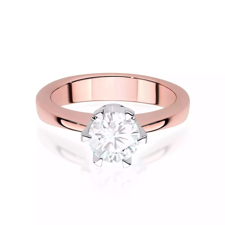 Pierścionek z różowego złota, diament laboratoryjny 1,00ct