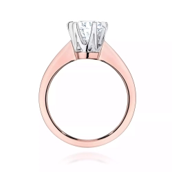 Pierścionek z różowego złota, diament laboratoryjny 1,00ct