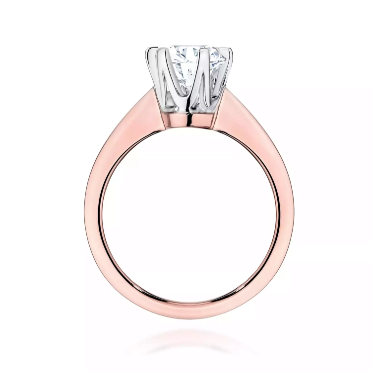 Pierścionek z różowego złota, diament laboratoryjny 1,00ct