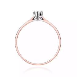 Pierścionek z różowego złota, diament laboratoryjny 0,10ct