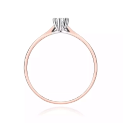 Pierścionek z różowego złota, diament laboratoryjny 0,20ct