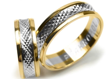 Przejdź do produktu Dwukolorowe obrączki ślubne półokrągłe 6mm Premium