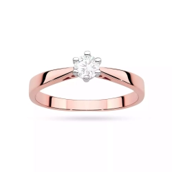 Pierścionek z różowego złota, diament laboratoryjny 0,30ct