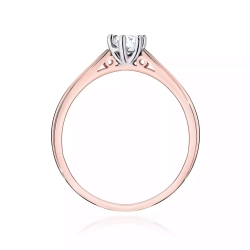 Pierścionek z różowego złota, diament laboratoryjny 0,30ct