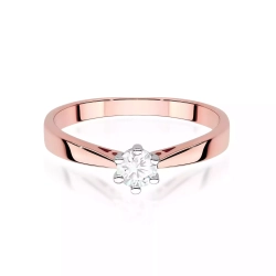 Pierścionek z różowego złota, diament laboratoryjny 0,30ct