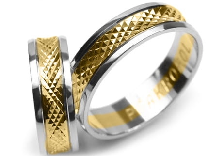 Przejdź do produktu Dwukolorowe obrączki ślubne półokrągłe 6mm Premium