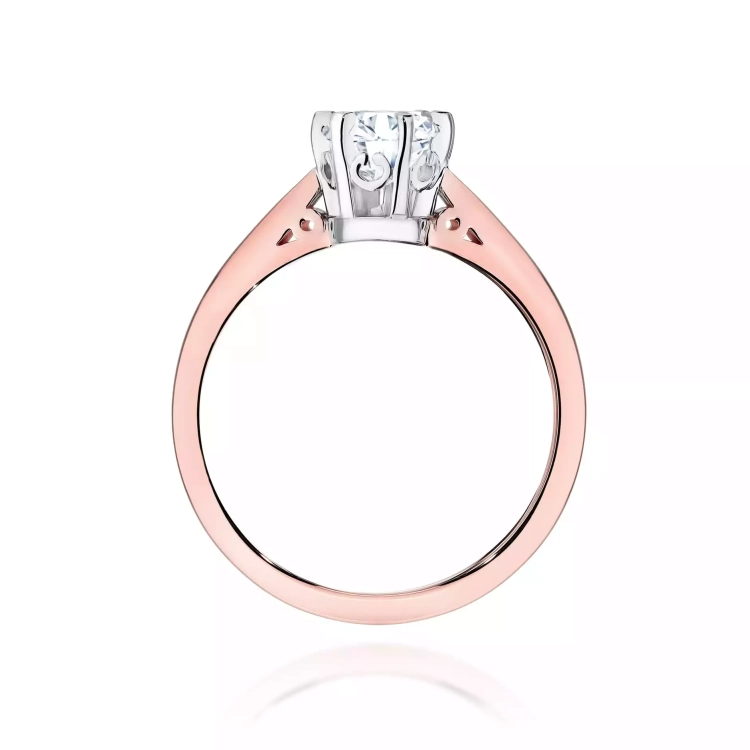 Pierścionek z różowego złota, diament laboratoryjny 1,00ct