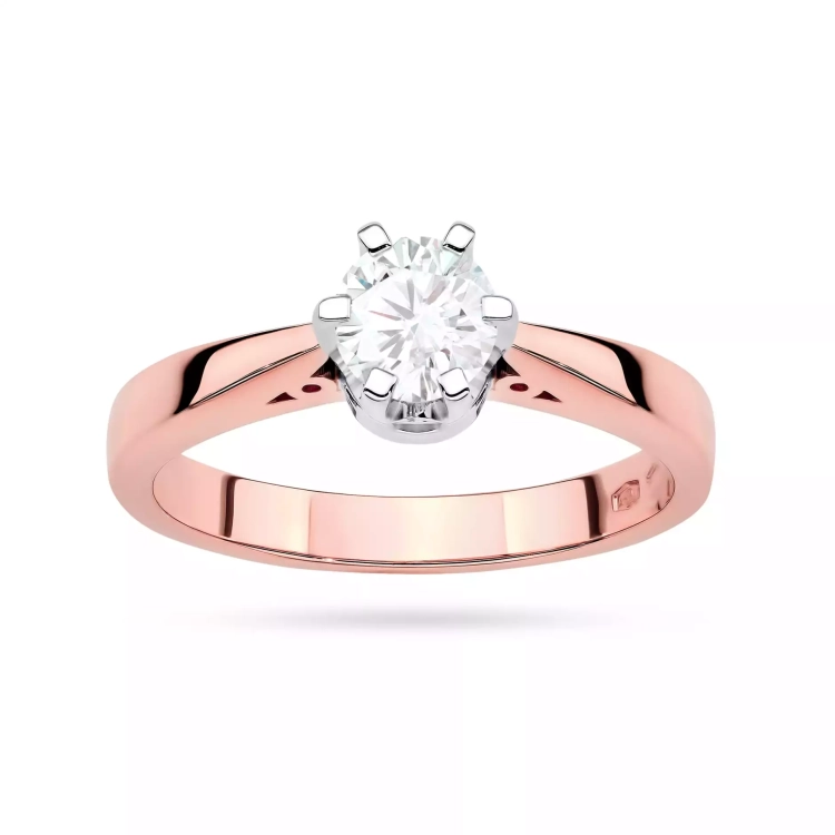 Pierścionek z różowego złota, diament laboratoryjny 1,00ct