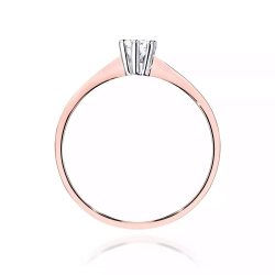 Pierścionek z żółtego złota, diament laboratoryjny 0,15ct
