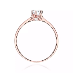 Pierścionek z różowego złota, diament laboratoryjny 0,25ct