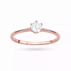 Pierścionek z różowego złota, diament laboratoryjny 0,25ct