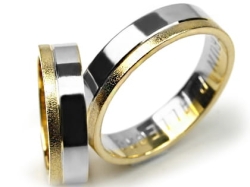 Dwukolorowe obrączki ślubne płaskie 5mm Premium P-ALLEGRO-k