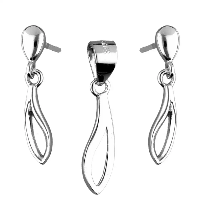 Srebrny komplet, kolczyki i zawieszka