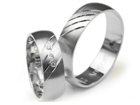 Przejdź do produktu Obrączki ślubne z białego złota półokrągłe z cyrkoniami 6mm Premium