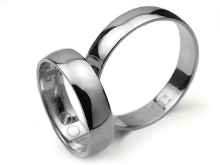 Obrączki ślubne klasyczne z białego złota 5mm półokrągłe Simple S004-b