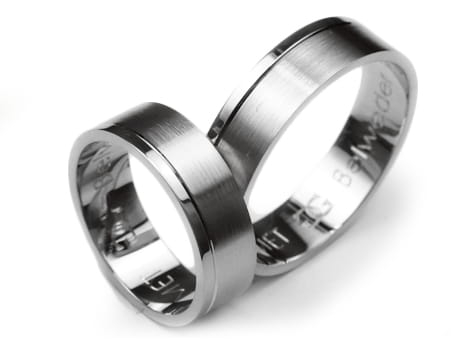 Obrączki ślubne z białego złota płaskie 6mm Premium P-BELWEDER BIS-b