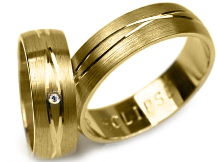 Przejdź do produktu Obrączki ślubne z żółtego złota półokrągłe z cyrkonią 6mm Premium