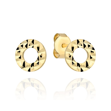 Przejdź do produktu Kolczyki złote diamentowany ring 