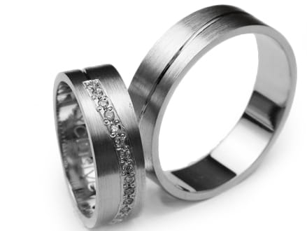 Obrączki ślubne z białego złota płaskie z cyrkoniami 6mm Premium P-EXCLUSIVE-b