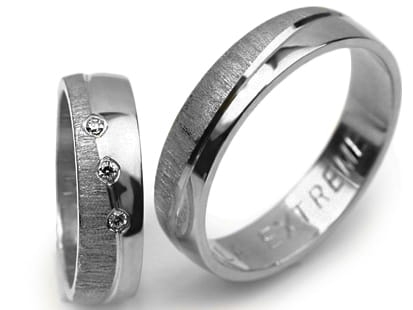 Obrączki ślubne z białego złota półokrągłe z cyrkoniami 5mm Premium P-FALA EXTREME-b