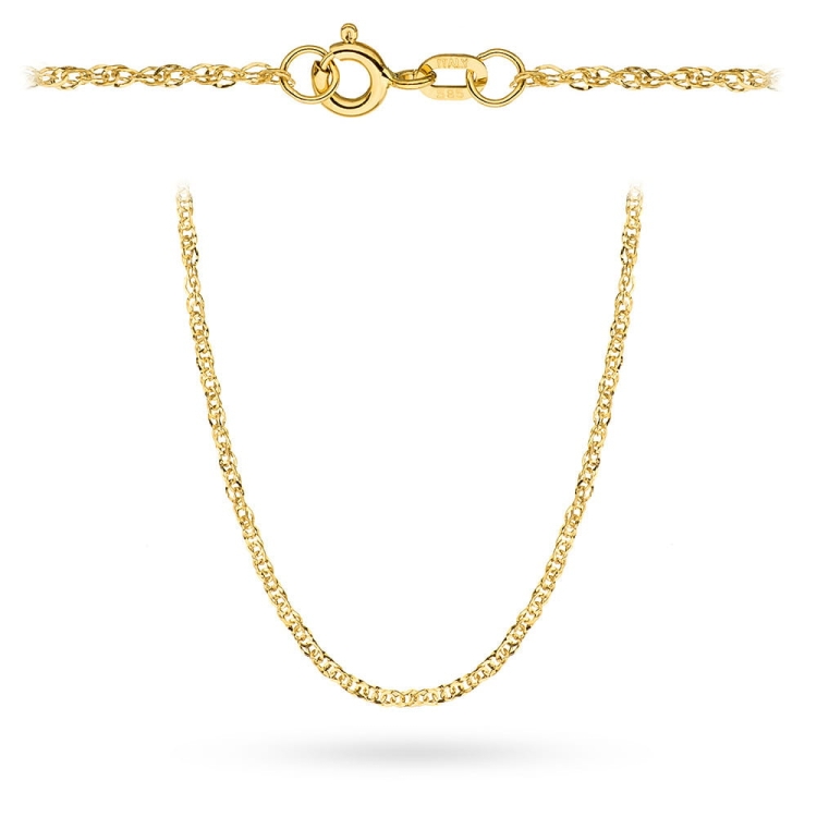 Łańcuszek złoty pr. 585 - splot singapur podwójnie skręcony diamentowany 45 cm (Gramatura: 0.83)
