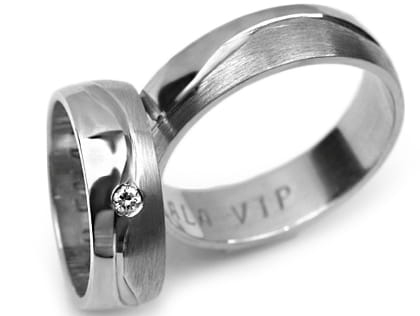 Obrączki ślubne z białego złota półokrągłe z cyrkonią 6mm Premium P-FALA-VIP-b