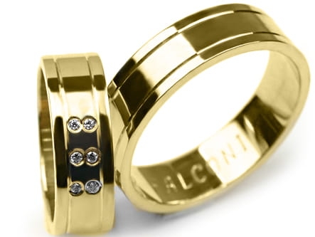 Przejdź do produktu Obrączki ślubne z żółtego złota płaskie z cyrkoniami 6mm Premium 