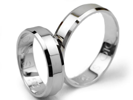 Obrączki ślubne z białego złota 5mm fazowane Simple S010-b
