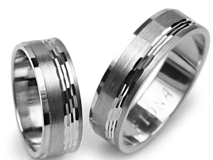 Obrączki ślubne z białego złota płaskie 6mm Premium P-FIONA-b