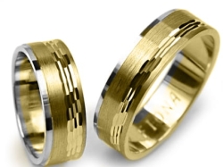 Obrączki ślubne dwukolorowe płaskie 6mm Premium P-FIONA-k