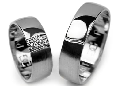 Obrączki ślubne z białego złota półokrągłe z cyrkoniami 6mm Premium P-FRODO-b