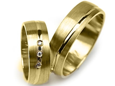 Przejdź do produktu Obrączki ślubne z żółtego złota półokrągłe z cyrkoniami 6mm Premium