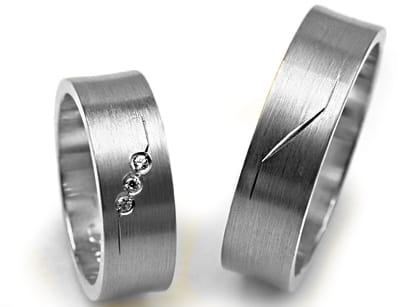 Obrączki ślubne z białego złota wklęsłe z cyrkoniami 6mm Premium  P-JACK-b