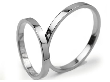 Obrączki ślubne z białego złota 2mm płaskie Simple S013-b