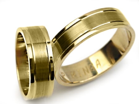 Obrączki ślubne z żółtego złota płaskie 6mm Premium P-KINGA