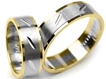 Przejdź do produktu Obrączki ślubne dwukolorowe płaskie 6mm Premium 