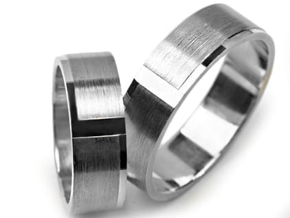 Obrączki ślubne z białego złota płaskie 6mm Premium P-MARTIN-b