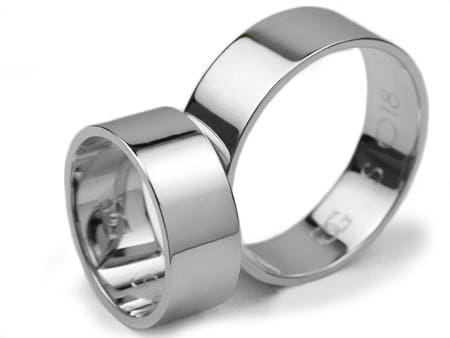 Obrączki ślubne z białego złota 7mm płaskie Simple S018-b