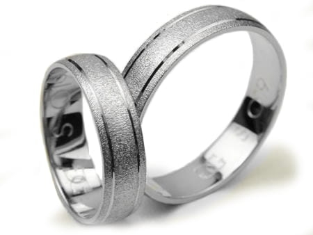 Obrączki ślubne z białego złota półokrągłe 5mm Simple S019-b